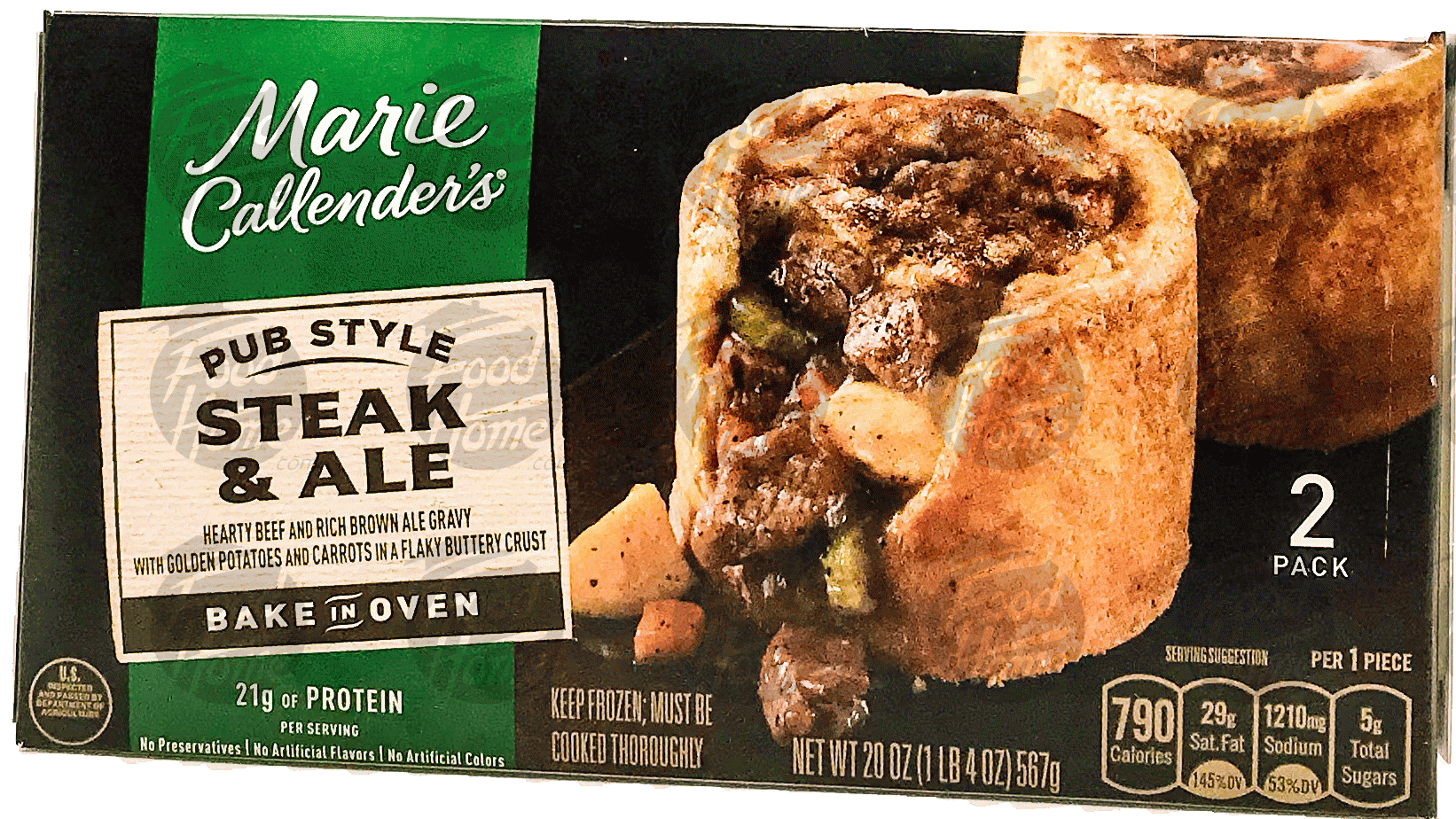 Marie Callender's Bake In Oven pub style steak & ale, 2 pack, frozen pies Full-Size Picture